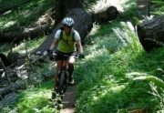 Lisa Bova mountain biking woods